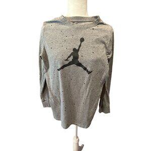 Nike Air Jordan XL Long Sleeve Gray Shirt With Black Jumpman Logo